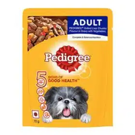 Pedigree Gravy Adult Grilled Liver Chunks Flavor with Vegetables