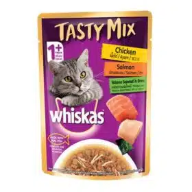 Whiskas Tasty Mix Chicken Salmon And Wakame Seaweed In Gravy
