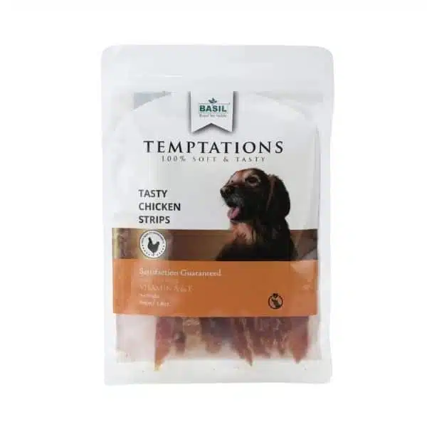 Basil Temptation Tasty Chicken Treat Strips for Dog & Puppies