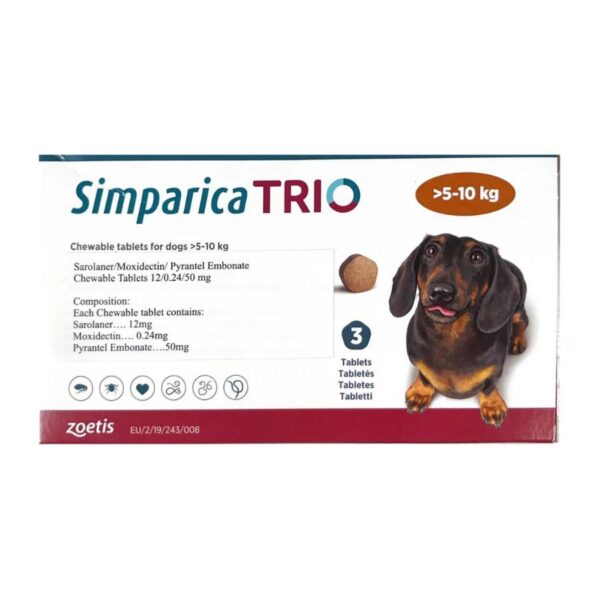 Simparica Trio Dog Tick and Flea Control Tablet