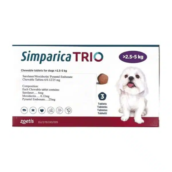 Simparica Trio Dog Tick and Flea Control Tablet