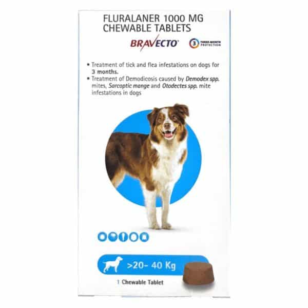 Bravecto (Fluralaner) Dog Tick and Flea Control Table