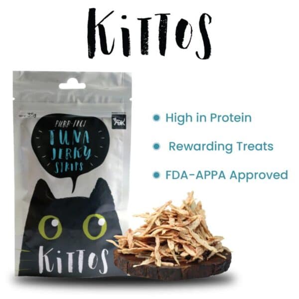 Kittos Purr Fect Tuna Jerky Strips Cat Treats