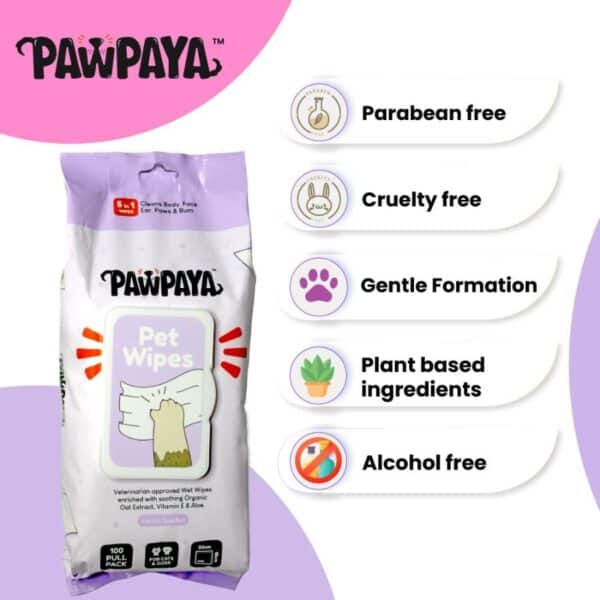 PawPaya Pet Wipes For Cats & Dogs