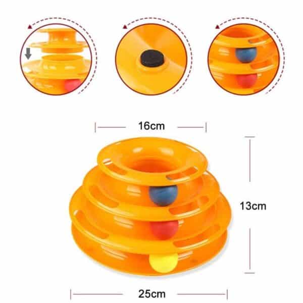 SmartyPet Tower of Tracks Cat Toy 3 Layer Wheels