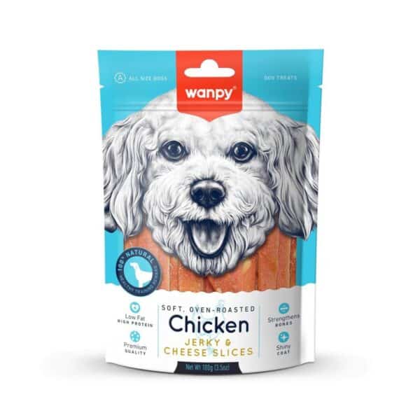 Wanpy Roasted Chicken Jerky & Cheese Slices Dog Treats