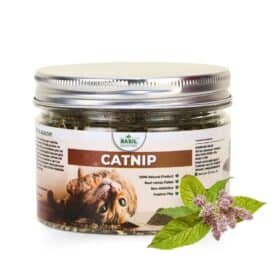 BASIL Catnip Jar for Kittens & Cats, Pure & Natural Cat Nip