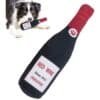 Soft Squeaky Dog Plush Toy in Wine Bottle Shape