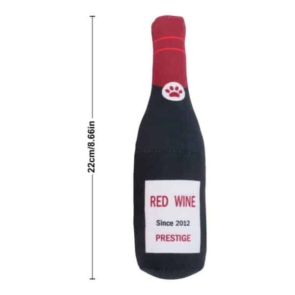 Soft Squeaky Dog Plush Toy in Wine Bottle Shape