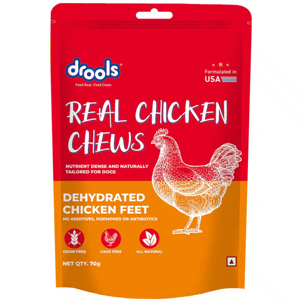 Drools Dehydrated Real Chicken Feet Chews Treat for Dogs