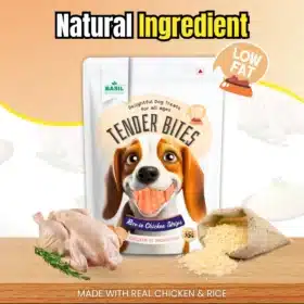 Basil Tender Bites Rice Chicken Strips Premium Dog Treat