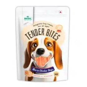 Basil Tender Bites Rice Chicken Strips Premium Dog Treat