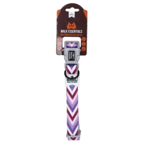 Basil Printed Padded Collar for Dogs - Purple