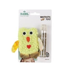 Basil Cat Plush Toy with Cat Nip for Stuffing (Yellow)