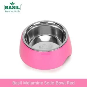 Basil Melamine Solid Bowl Pink for Dogs
