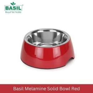 Basil Melamine Solid Bowl Red for Dogs