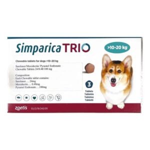 Simparica Trio Dog Tick and Flea Control Tablet 10-20kg