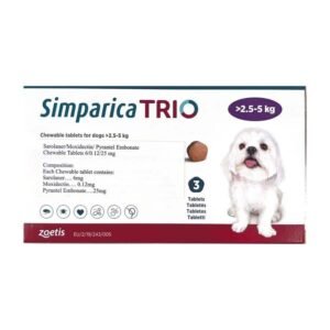 Simparica Trio Dog Tick and Flea Control Tablet 2.5-5kg