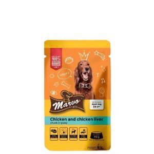 Marvo Chicken and Chicken Liver Chunk in Gravy Dog Wet Food