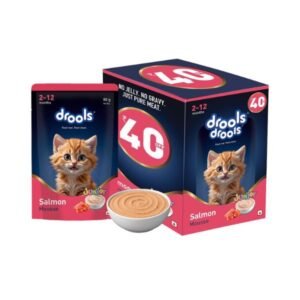 Drools Salmon Kitten Cat Wet Mousse 80g Pack of 5