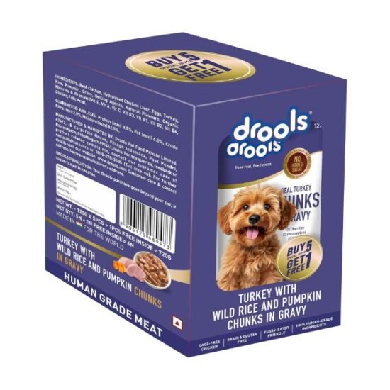 Drools Turkey with Wild Rice & Pumpkin Gravy For Dogs