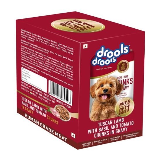 Drools Tuscan Lamb with Basil & Tomato Gravy For Dogs Drools Tuscan Lamb with Basil & Tomato Gravy For Dogs